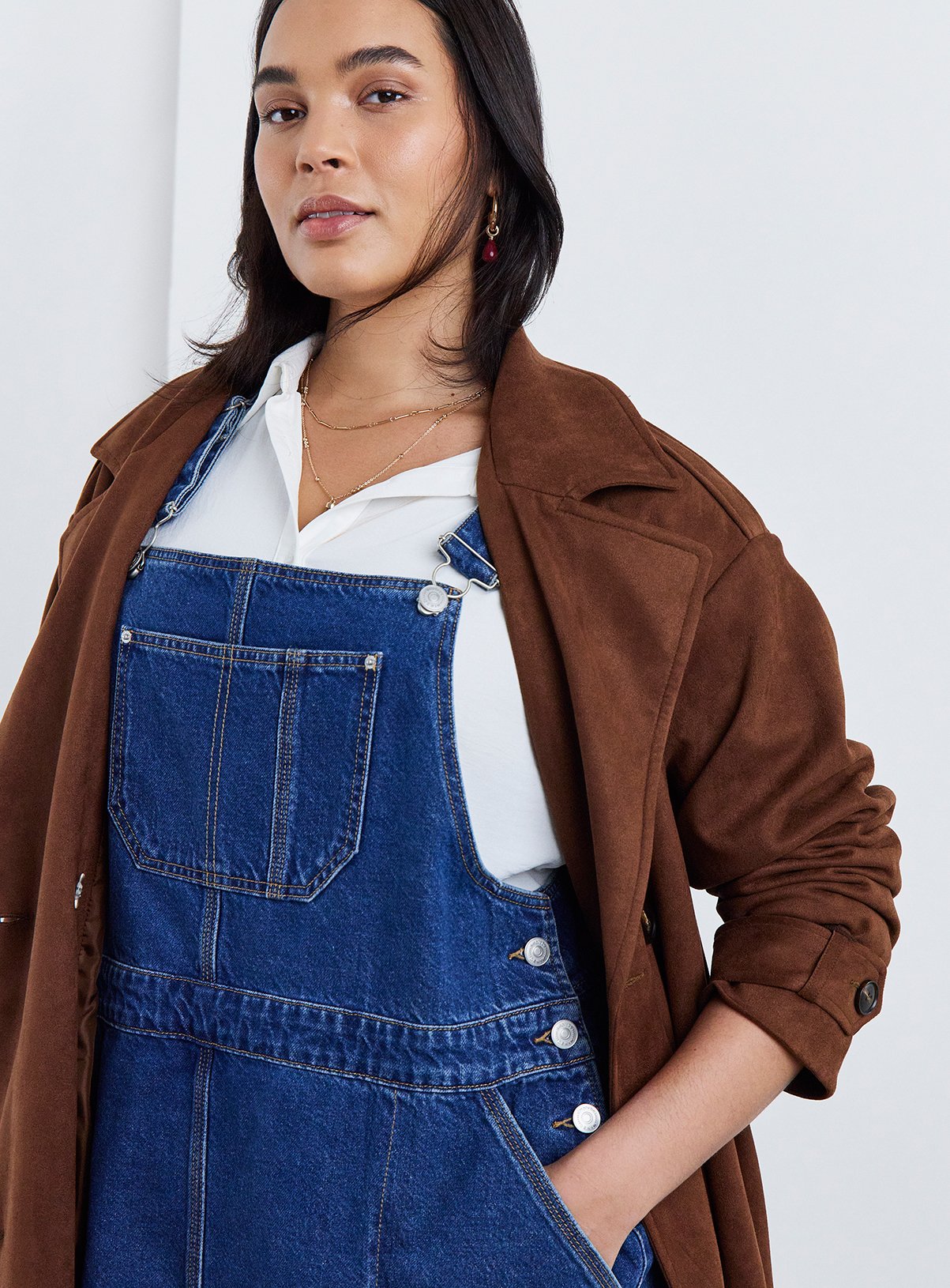 SIMPLY BE Denim Mini Dunagree Dress 14 - Image 4 thumbnail